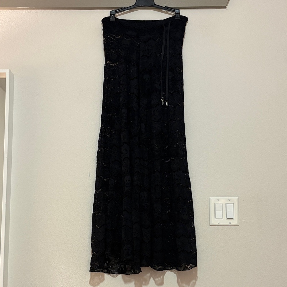 Letarte Skull Lace Swim Coverup Pants in Black SZ M EUC - Picture 2 of 5